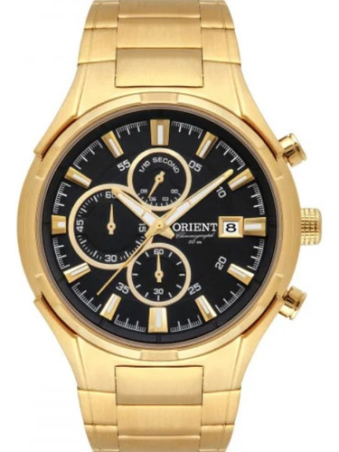 Relógio Orient Masculino Dourado Cronografo Mgssc027 P1kx