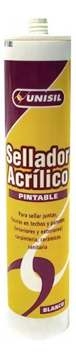 Cartucho Sellador Acrilico Pintable Blanco Unisil 500g | Ed
