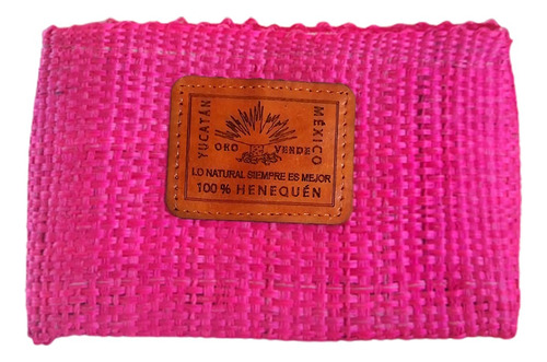 Cosmetiquera Artesanal Para Dama 100% Henequén Yucatan Color Rosa