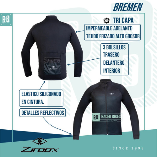 Imagen 2 de 9 de Campera Ciclismo Bicicleta Ziroox Bremen Tri Capa