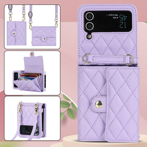 X Funda De Teléfono Tipo Bandolera For Samsung Z Flip 3 4 Con Correa, Lujosa Funda Tipo Cartera For Galaxy Z Flip 5