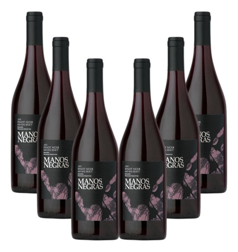 Vino Manos Negras Pinot Noir Red Soil Select 750ml Caja X6 U
