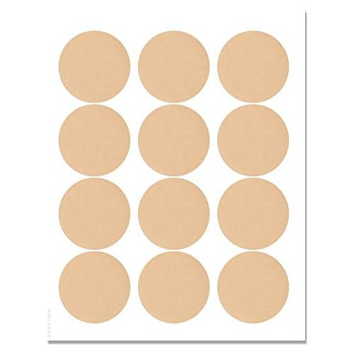 Etiquetas Circulares De Color Beige Claro De 2 Pulgadas...