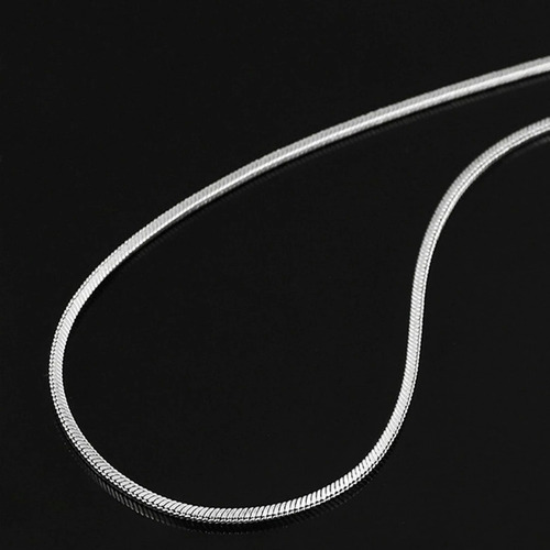 Corrente Colar Masculino Osso De Cobra Aço Inox 60cm Prata