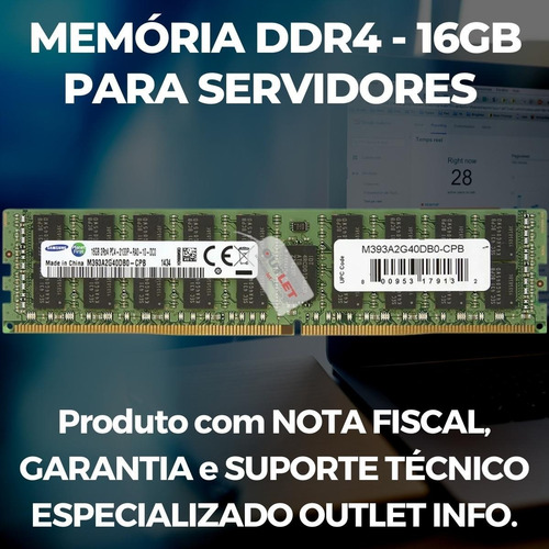 Memória16gb 2rx4 Pc4 2133p Pc4 17000r Ddr4 Registrado Server