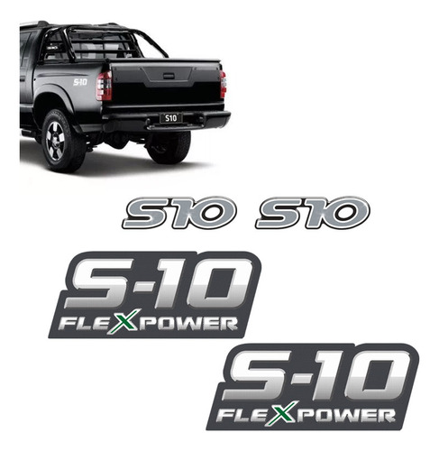 Kit Adesivos S10 Santo Antônio Resinados + Flex Power Verde