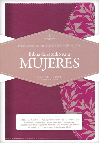 Biblia De Estudio Para Mujeres -  Vino Tinto / Fucsia - Rv60