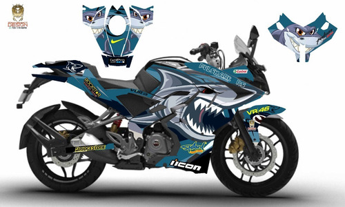 Pulsar Rs 200 Graficos Calcas Stickers Vini Llaminado Glossy