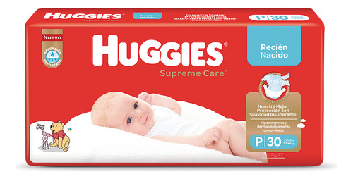 Pañales Huggies Supreme Care Cuidado Superior P X 30 Uni Género Sin género Tamaño Pequeño (P)
