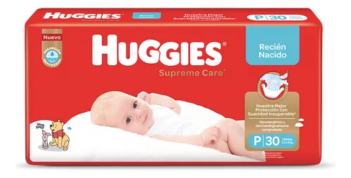 Pañales Huggies Supreme Care Cuidado Superior P X 30 Uni Género Sin género Tamaño Pequeño (P)