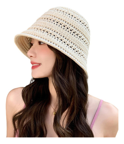 Sombrero De Cubo De Tejido De Sol Plegable Para Mujeres