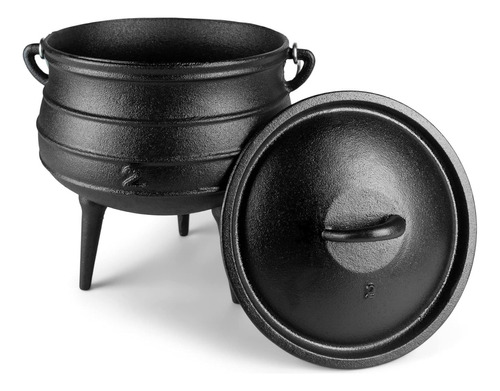 Cacerola Olla De Hierro Fundido 3 Patas 8l  Negro