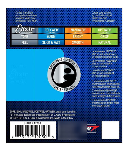 Juego De Cuerdas Para Guitarra 12050 Elixir