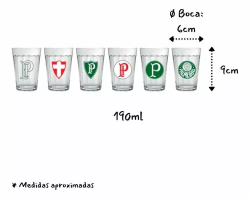 Porcolândia 1914 - O Mundo Dos Nossos Sonhos - Jogo de 6 Copos Americanos  Palmeiras