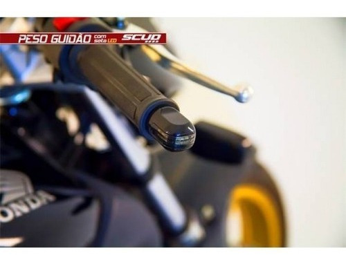 Imagem 2 de 4 de Peso De Guidão Para Motos Com Piscas De Led's Scud