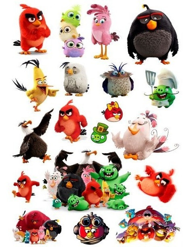 57 Adesivos Angry Birds Desenho Jogos
