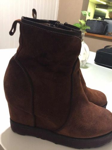 Botas Gamuza Tostado T36 Taco Chino Escondido Pre Cio Sas!!!