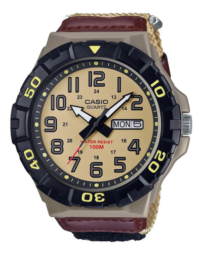 Reloj Casio Mrw 210hb Lona Beige Fechador Sumergible 50m