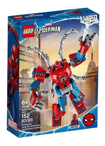 Blocos de montar LegoMarvel Spider-Man mech 152 peças em caixa