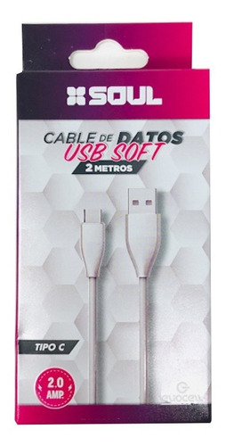 Cable Tipo C 2 Metros Soul Original Carga Rapida 2.0a Color