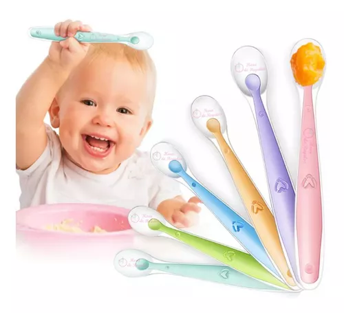 uunida baby 5 Cucharas para Bebe Suaves de Silicona Libre de BPA