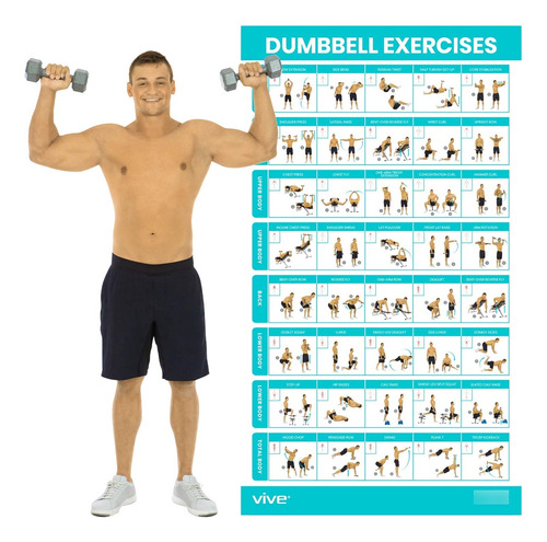 Póster De Entrenamiento Con Mancuernas Para Cuerpo Completo