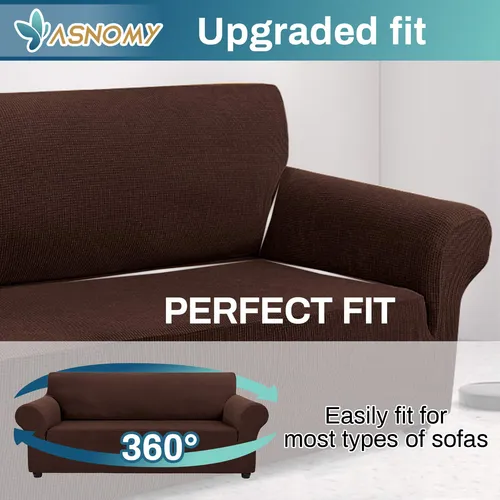 Fundas De Sofá Asnomy Stretch Sofá Con 3 Cojines, Sofá De Po