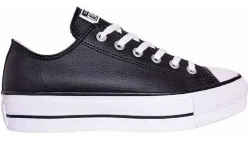 Plataforma Converse De Cuero Negras 100% Originales