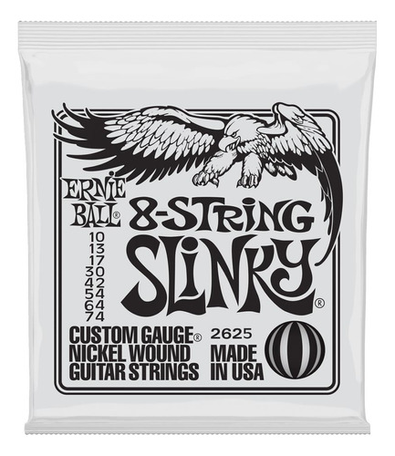 Encordoamento Guitarra Ernie Ball 8 Cordas Slinky Niquel 2625