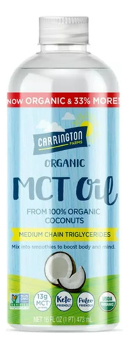 Aceite De Coco Organico Mct Carrington Farms 473ml