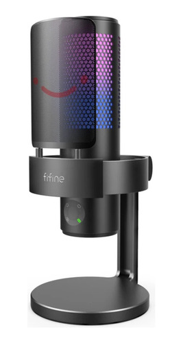 Micrófono Fifine Ampligame A9 Rgb Usb Streaming - Black