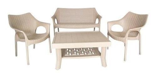 Juego Jardin Balcon Exterior Polipropil. Beige - Prestigio