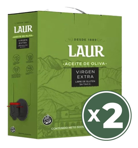 Aceite De Oliva Laur Virgen Extra Bag In Box 5 Lts X 2