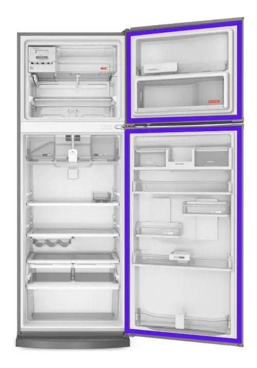 Jogo de Borracha para Geladeira Electrolux DF42 e DW42X na Cor Cinza