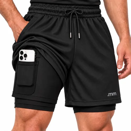 Bermuda Masculina 2 Em 1 Compressão Short Dry Fit Academia