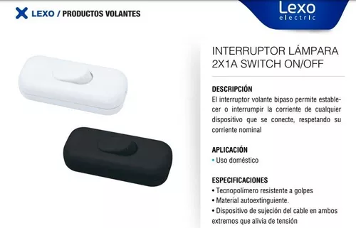 Interruptor Para Lámpara 2x1a,switch On-off Lexo/ferrepernos