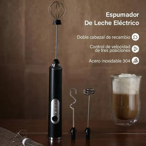 Dallfoll - Espumador manual, recargable por USB, eléctrico, espuma para  café, 2 velocidades, para mezclar bebidas, 2 batidores, para café  capuchino