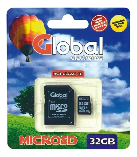 Tarjeta Microsd 32gb + Adaptador Global C/10-frane