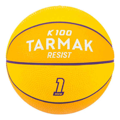 Mini Bola De Basquete K100 Rubber Tarmak Cor Amarelo