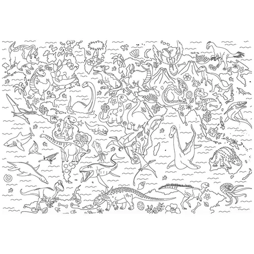 100 DINOSAURS giant coloring poster