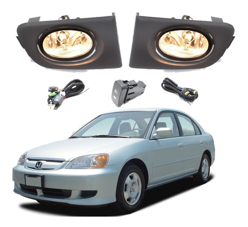 Kit Faros Niebla Honda Civic 2001 2002 2003 2004 C/switch