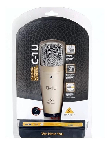 Micrófono De Condensador De Estudio Usb, Behringer, C-1u