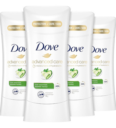 4-pack Dove Desodorante Invisible Pepino Nopal 74g Importado