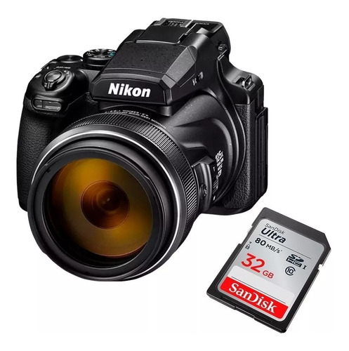 Camara Nikon Coolpix P1000 16 Mpx 125x 4k + Memoria 32 Gb 