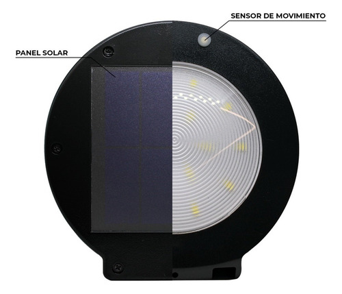 Lámpara Solar Exterior Con Sensor De Movimiento 25W Luz Fría 6000 K Soleil Illux Ms-3104