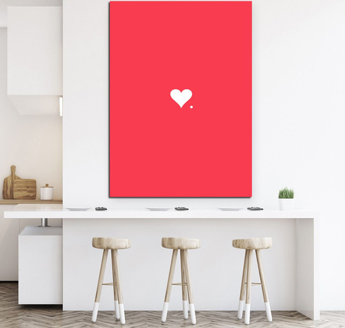 Cuadro 30x45cm Corazon Y Punto Minimalista Amor Just Love