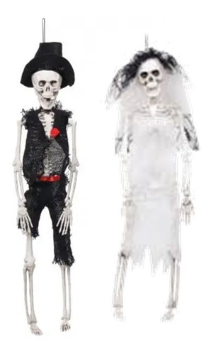 Kit Casal Esqueleto Caveira Decoração Festa Halloween