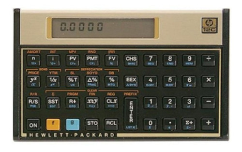 Calculadora financiera HP 12C F2230A color dorado