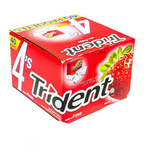 Trident White 4'p Fresa -precio Por Paq. Con 40 Pz  C/u