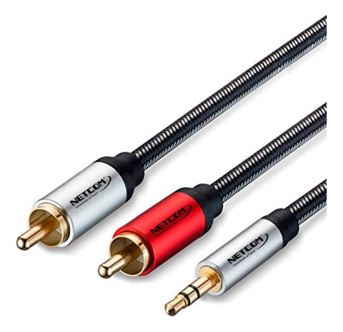 Cable De Audio 2 Rca A 1 Plug 3.5mm De 1.8 Mts Netcom